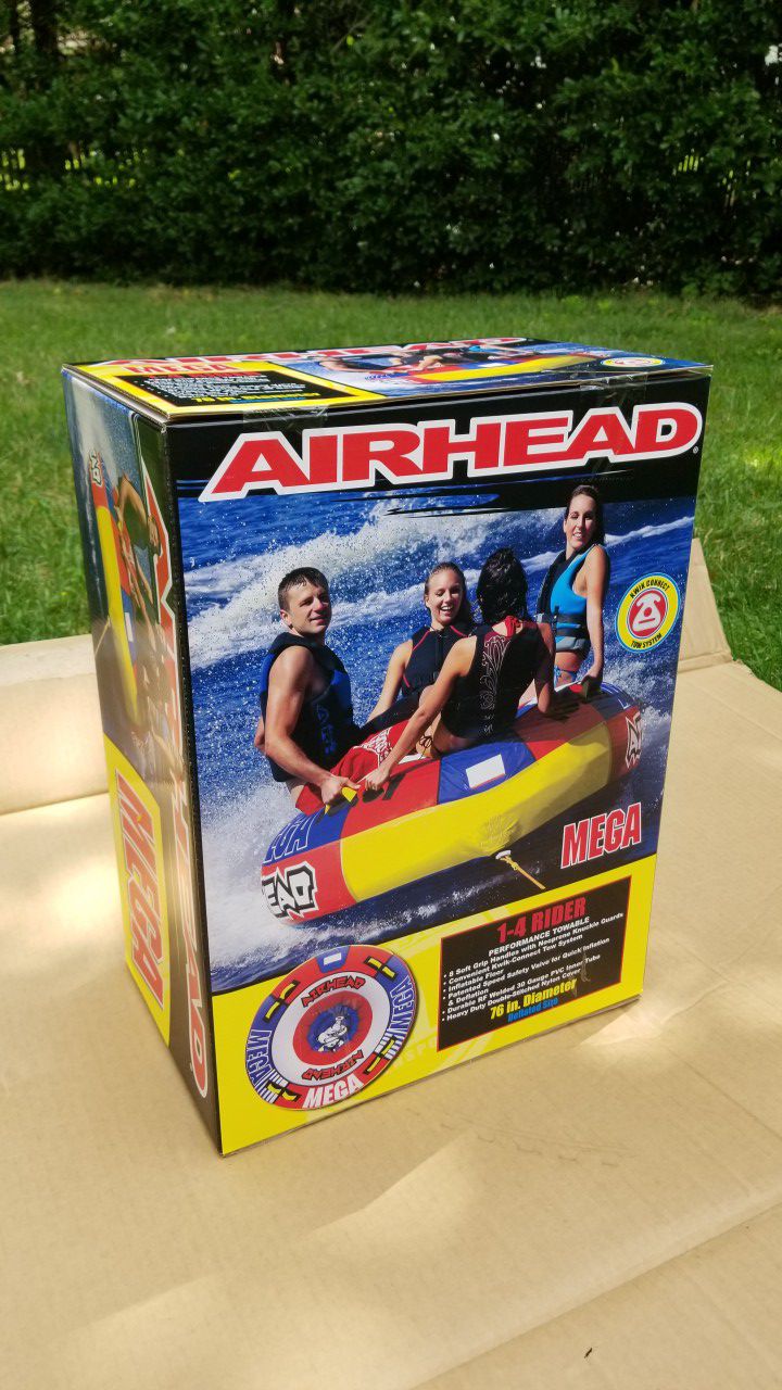 AIRHEAD MEGA 1-4 Rider 76in Diameter NEW IN HAND! PICK UP ONLY
