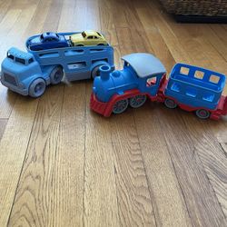 Car Hauler and Train - Green Toys 