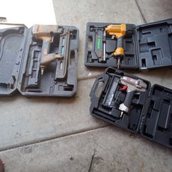 Large Bostich Staple Gun, Well Used, 18gauge Porter Cable Crown Stapler, Like New , 16gauge Bostich Finish Nailer Like New