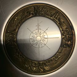 Signed Kensington Aluminum And Brass Compass Wall Plate