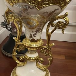 Beautiful Gold And White Vase