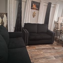 🛋️ Black Sofa & Loveseat Set
