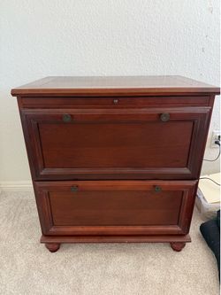 Solid wood filing cabinet