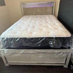Full Size Bed with Mattress and Box Spring