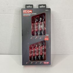 *NEW* ICON Professional Stubby SAE Ratcheting Combination Wrench Set - 7 Piece
