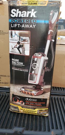 Shark duoclean with self cleaning brush roll powered lift away vacuum