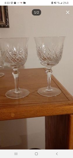 Vintage Crystal European Wine Glasses