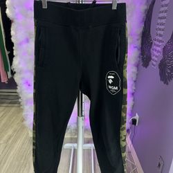 Bape Sweats Black Green Camo Zipper Pockets