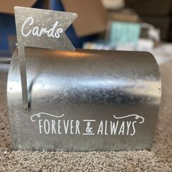 WEDDING ITEMS* Forever and Always Card Holder Metal Mail Box.