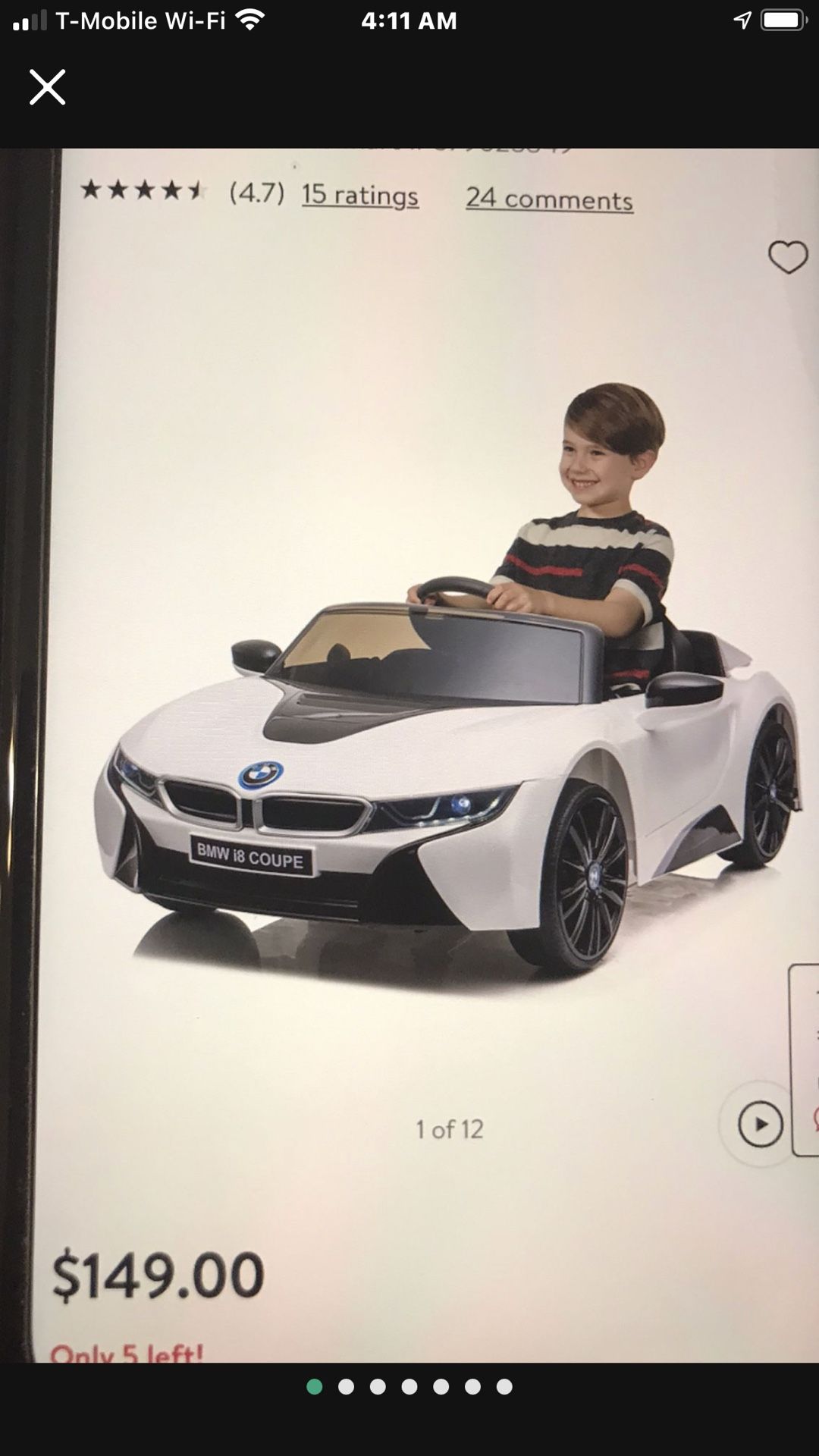 BMW 6 Volt i8 Coupe by Dynacraft For Kids need battery