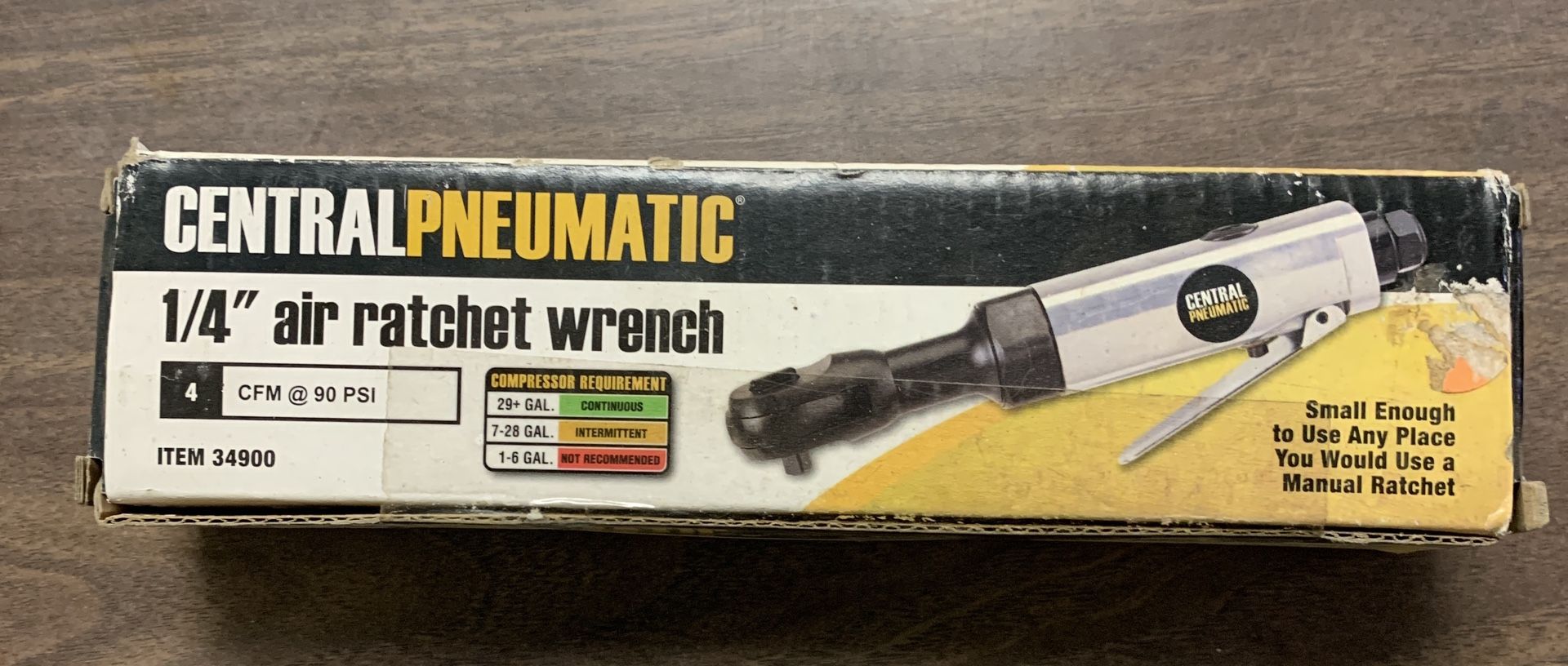 NIB- Central Pneumatic- 1/4” Air Ratchet Wrench