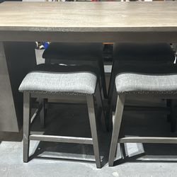 Grey Dining Table With 4 Benches