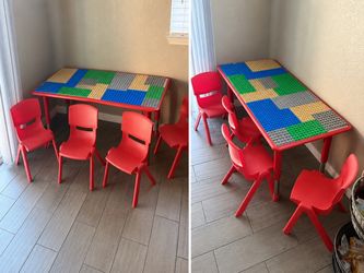 🧱 LEGO Kids Activity Table + 4 Chairs + HUGE Genuine LEGO Collection