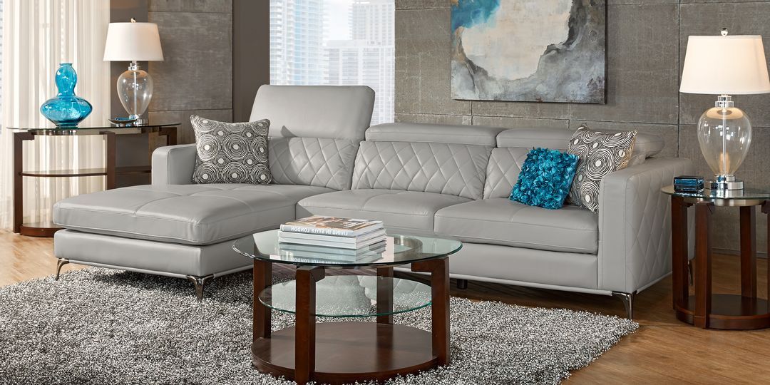 Sofia Vergara Via Sorrento 2 PC Sectional With Storage Ottoman