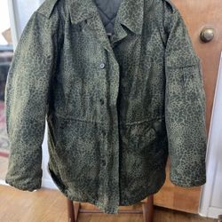Vintage Polish army winter camouflage jacket