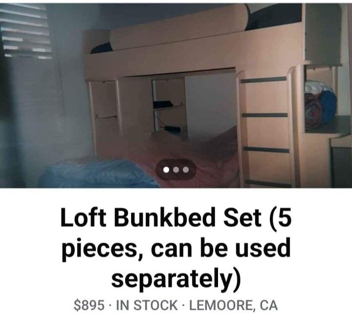 Loft Bunkbed Set, Pinewood Color
