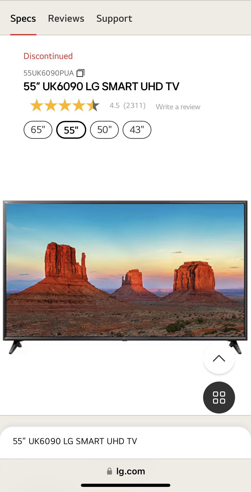  LG - 55” UK6090 SMART UHD TV