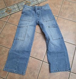 Celebrity Pink Wide Leg Cargo Jeans Juniors 11 - Light Wash