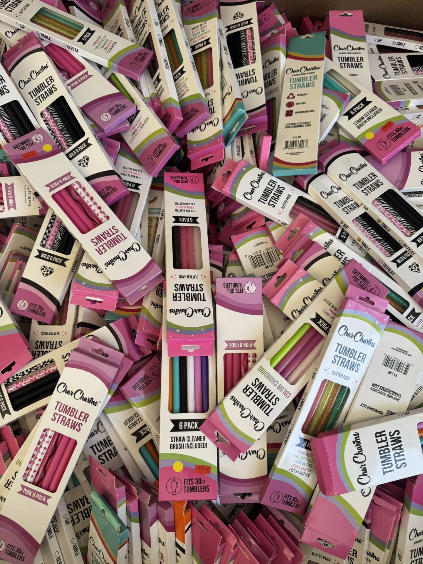 CharCharm Straw Packs (30oz & 40oz) - Various Colors