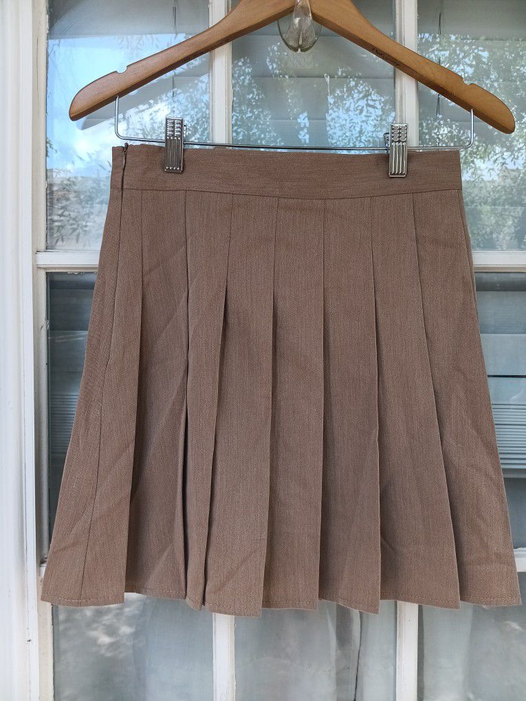 Shein pleated brown skirt size S