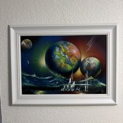 Spray paint picture and picture frame