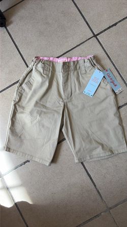 Girls size 10 khaki uniform shorts