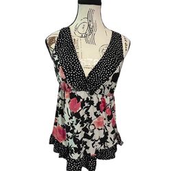 Vintage 1990s California Dynasty Baby Doll Floral Lingerie Top Women’s Medium.