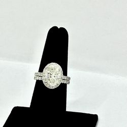 4.07CTW WG-14KT VS1 Diamond IGI Certified Wedding Ring Set 