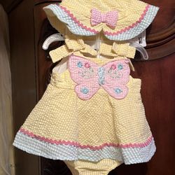 Baby Girl Sundress With Hat Size 3 Months 
