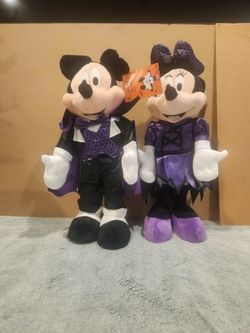 Minnie Mouse and Mickey Vampire Halloween door greeter