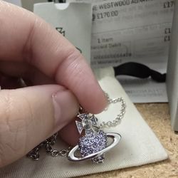 Vivienne Westwood Agnatha Brass and Cubic Zirconia Pendant Necklace No Delivery