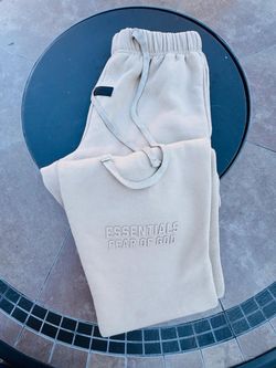 Essentials tan cuffed sweatpants size M