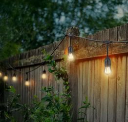 Hampton Bay 24-Light 48 ft. Indoor/Outdoor Plug-In Filament LED S14 Edison Bulb String-Light