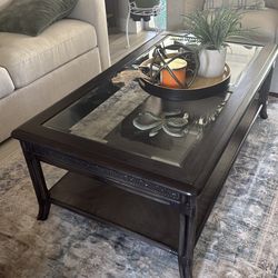 Glass top coffee table