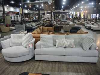 Caliber Track Arm Sofa – Light Gray Chenille Floor Sample, Save 38% Off Retail!