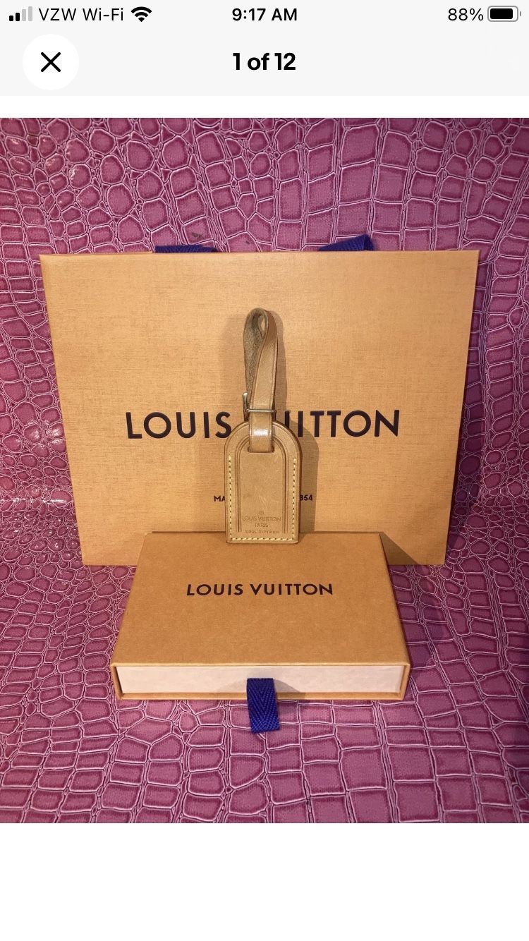 Authentic Louis Vuitton Name Leather Tag - Vintage SMALL 1 Pc .