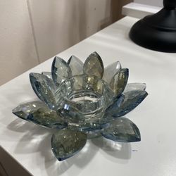 Glass floral candle holder 