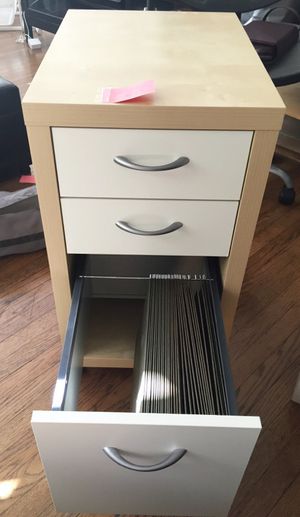 Ikea Mikael Filing File Supply Cabinet Rolling Birch White