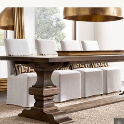 RH RECLAIMED RUSSIAN OAK BALUSTER RECTANGULAR DINING TABLE 