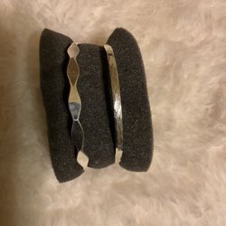 2 Vintage Sterling Silver Bangle Bracelets 