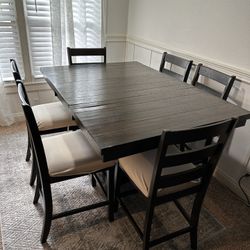 Dining Table and Chair Set w/ Leaf extension for 6