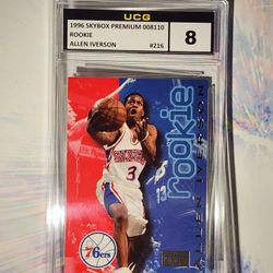 1996-97 Skybox Premium Allen Iverson Rookie RC #216 UCG 8 NM-MT