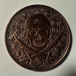 One AVOP Ounce 999 Fine Copper - Pirate Coin