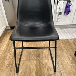 Faux leather black dining or office chair