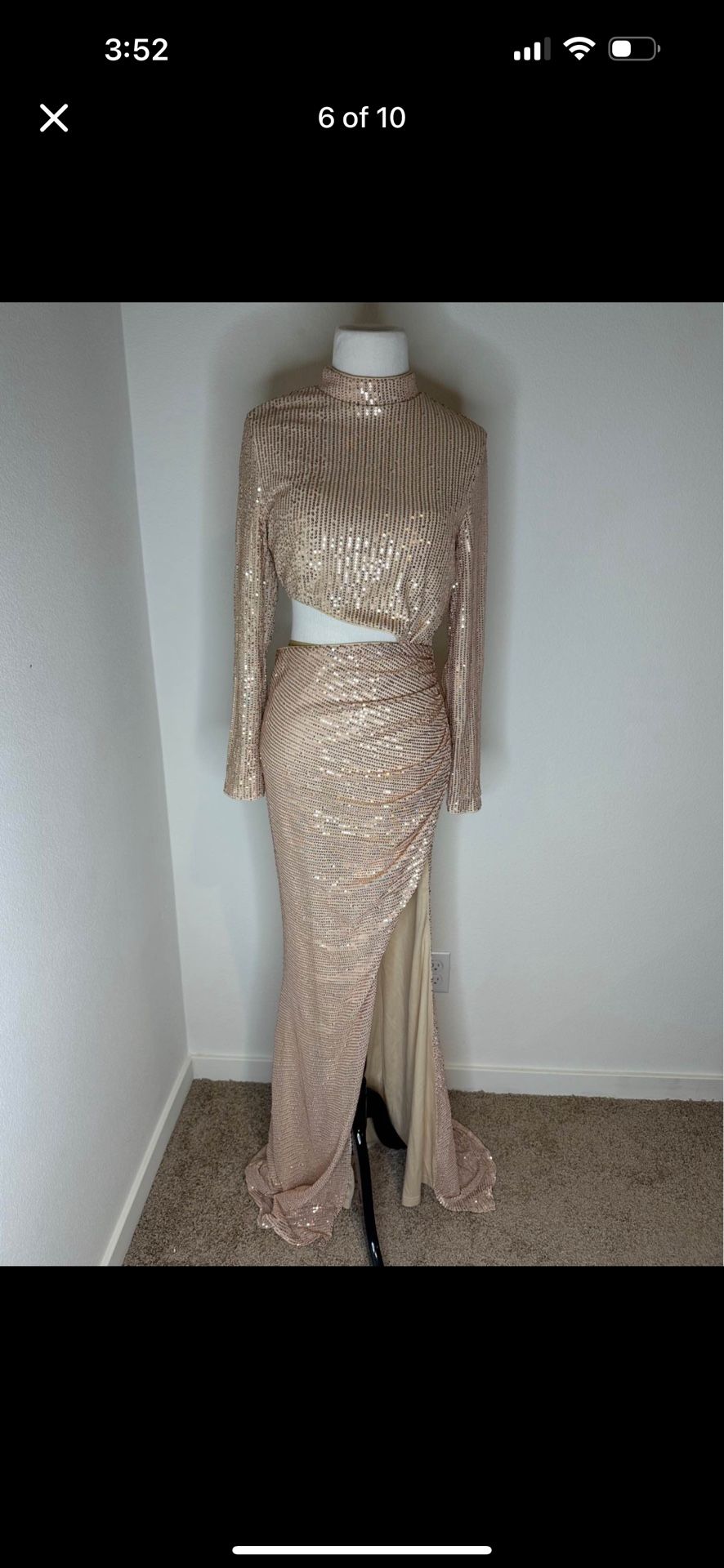 Gold Sequence Prom dress