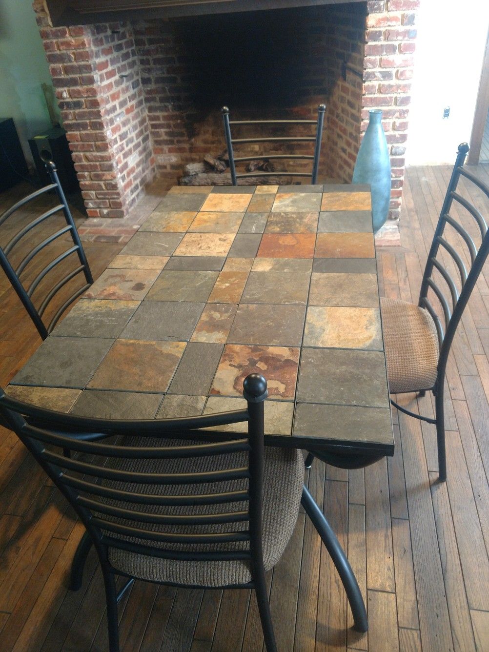 Slate Tile Table with 4 Chairs