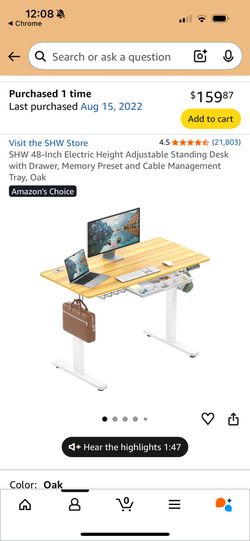 Electric Standing/sitting Desk 48inch Height