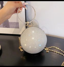 Elegant Round Bag With Rhinestones