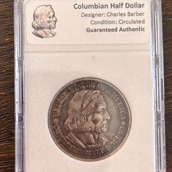 1893 USA COLUMBUS World's Fair SANTA MARIA SHIP Silver Half Dollar Coin