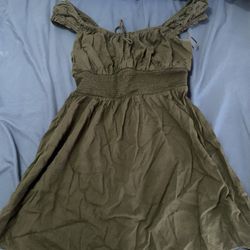 Old Navy Black Cap Sleeve Dress Smocked Waist Tie Front Size S